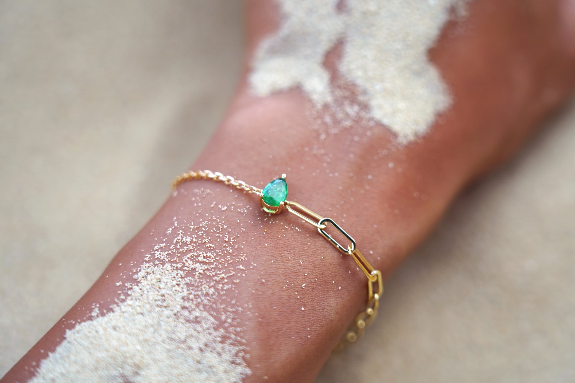 Half N' Half Emerald Bracelet