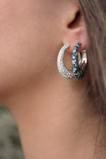 Load image into Gallery viewer, The White Diamond Versatile Dome Hoops
