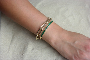 Invisible Set Emerald Gold Bangle