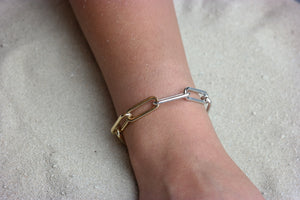 Large Two Toned Link Bracelet