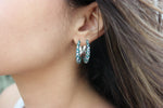 Load image into Gallery viewer, The Marmaid Blue Sapphire &amp; Emerald Versatile Dome Hoops
