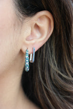 Load image into Gallery viewer, The Marmaid Blue Sapphire &amp; Emerald Versatile Dome Hoops
